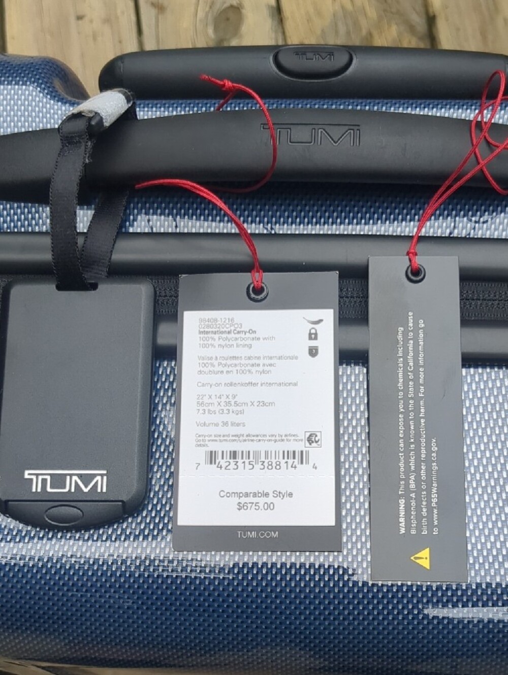 TUMI Hardshell Carry-On 22" Roller in Metallic Navy Blue/Black - Picture 7 of 11